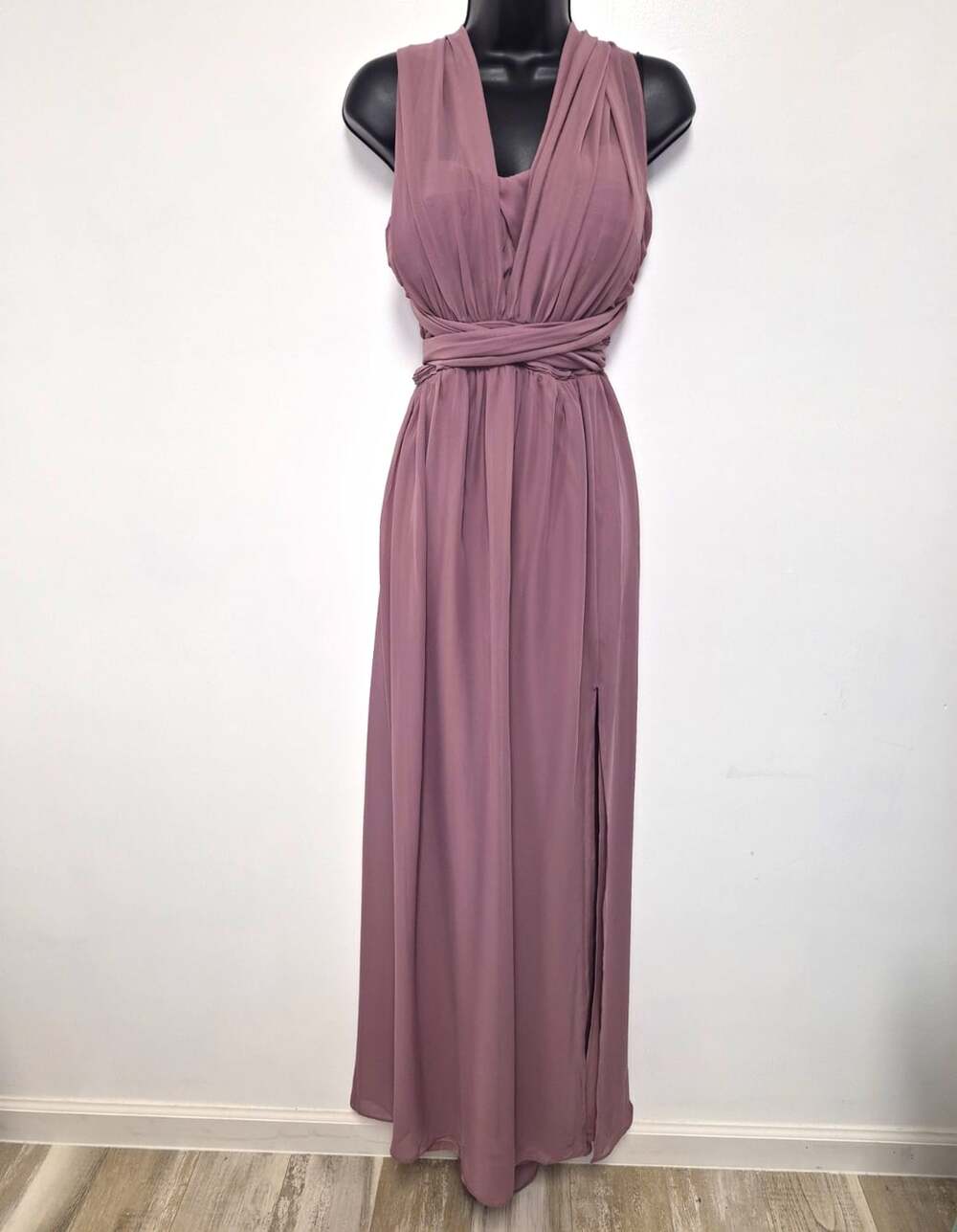 NWT Birdy Grey Grace Chiffon Dark Mauve Convertible Bridesmaid Dress sz 1X